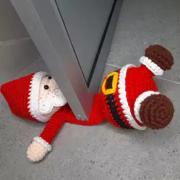 Crochet Squashed Santa Christmas Door stopper