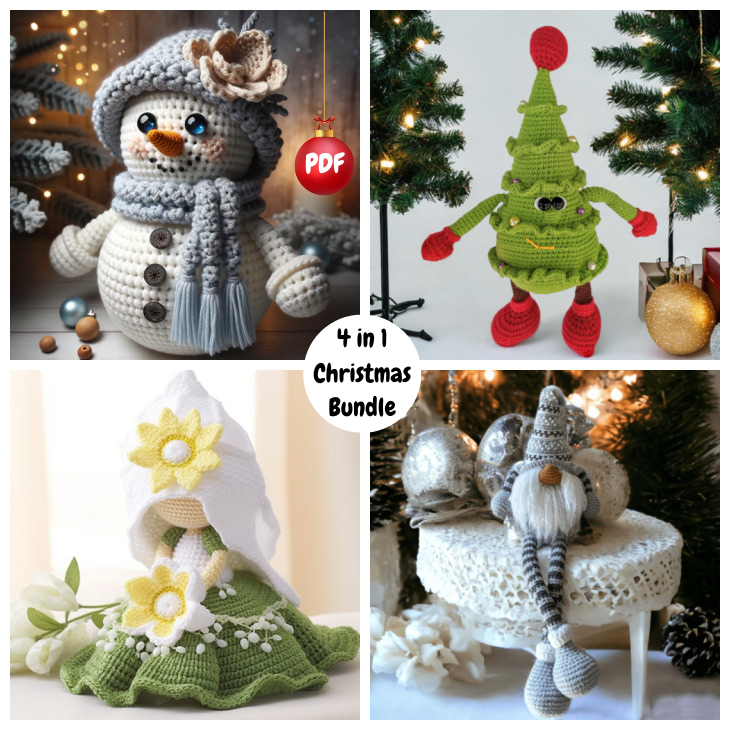 4 in 1 Christmas Crochet Patterns Bundle [ EARLY SALE ]