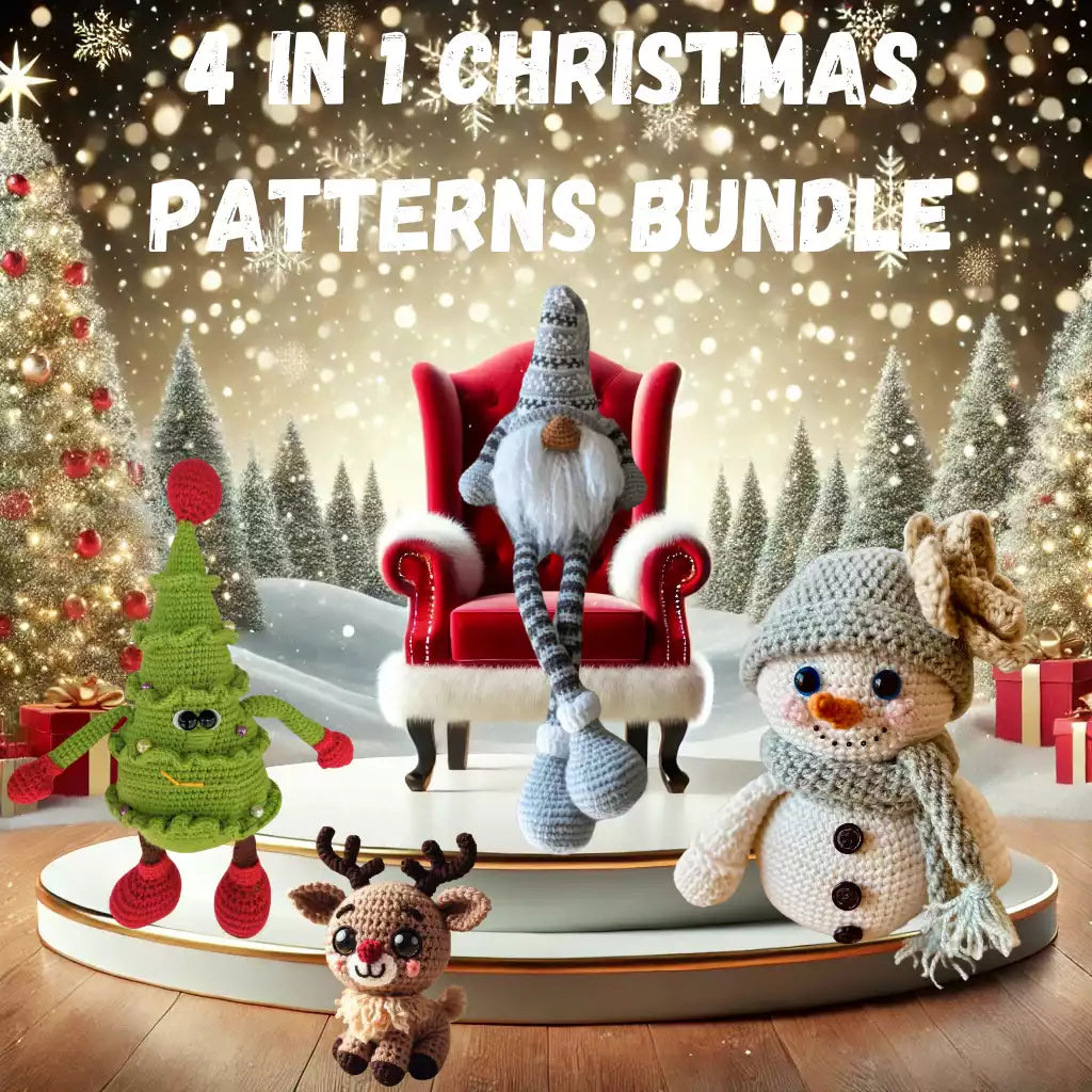 4 in 1 Christmas Crochet Patterns Bundle + FREE GIFT 🎁 [Limited Offer]