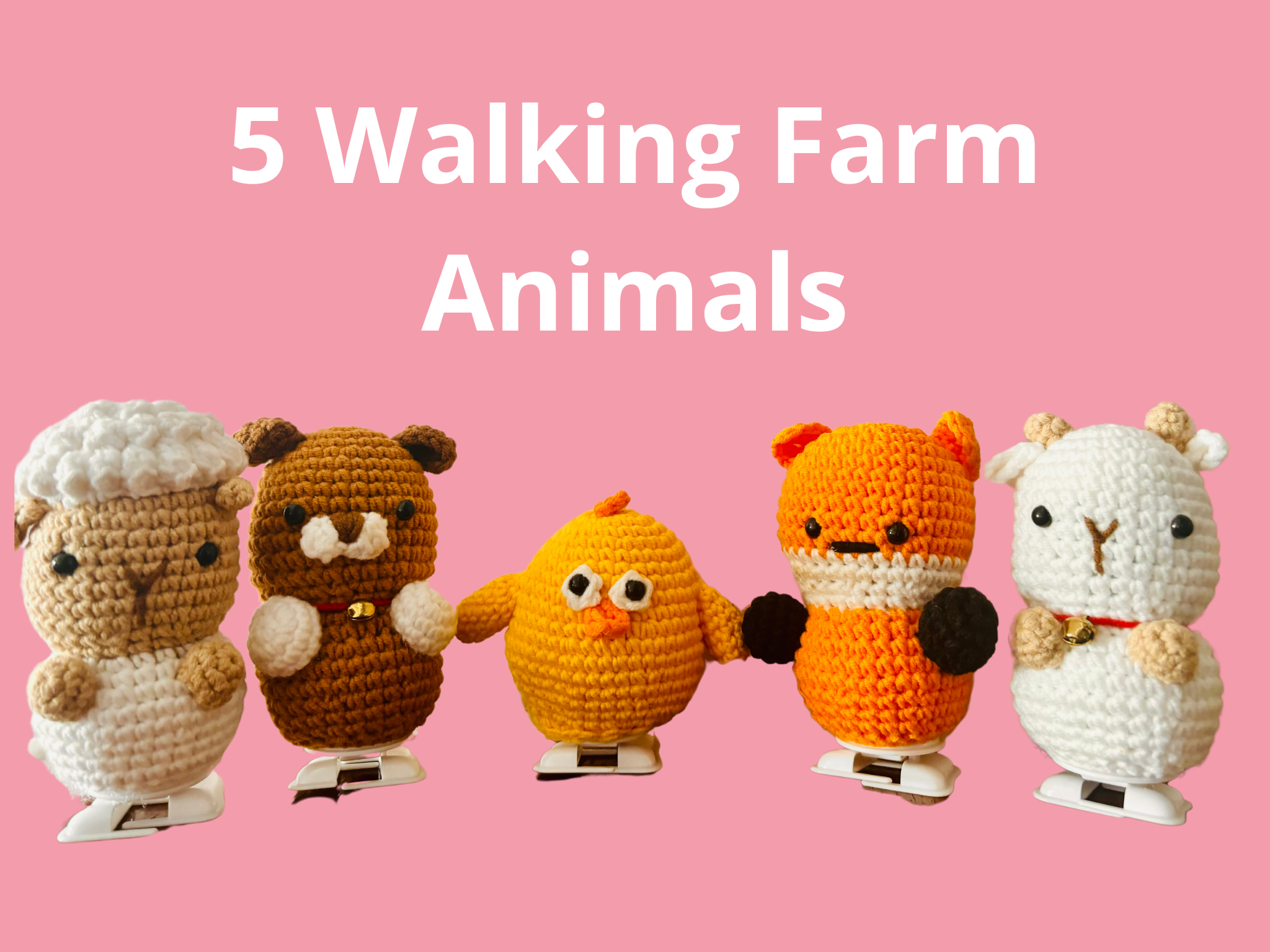 Crochet Walking Farm Animals Pattern – Fun Interactive Toys