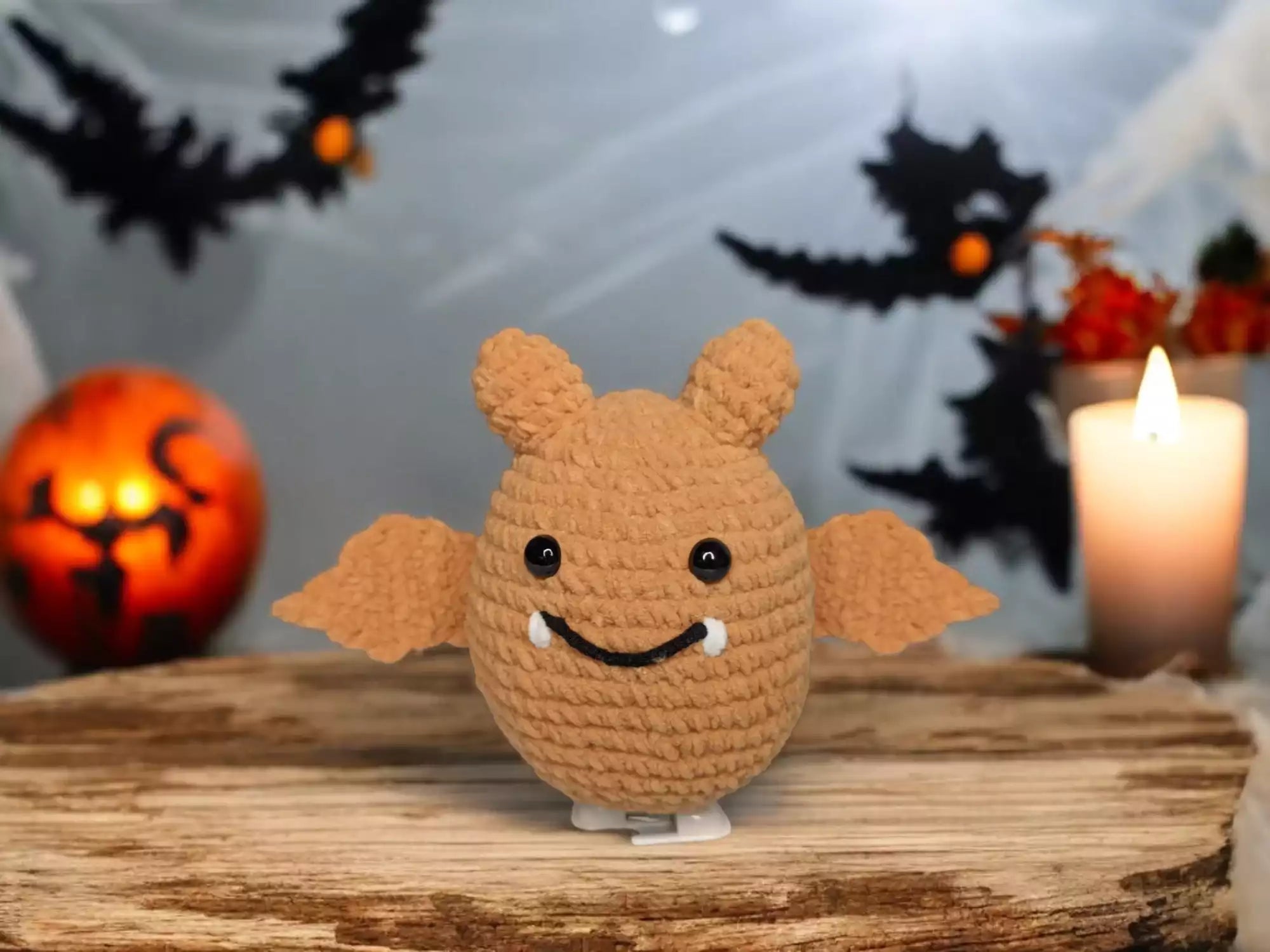 Crochet Walking Halloween Bat Pattern – Fun Amigurumi Toy Design