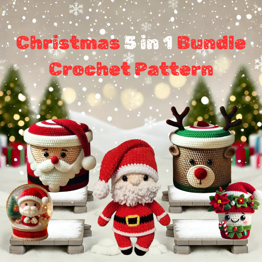 Christmas 5 in 1 Bundle Crochet Pattern + FREE GIFT 🎁