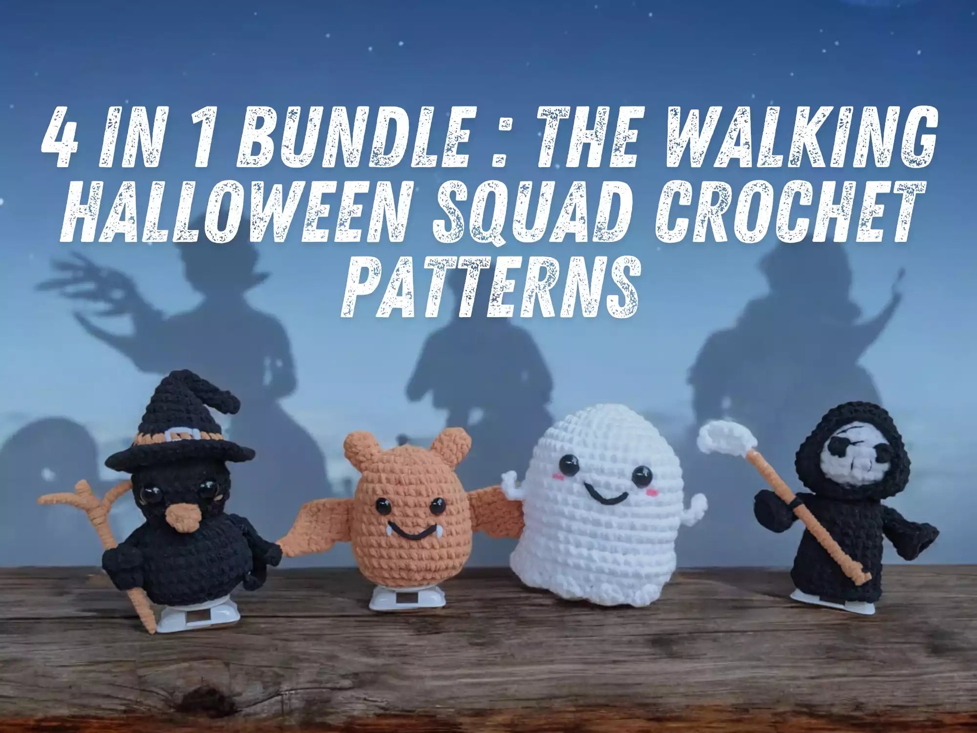 Crochet Walking Haunt Halloween Squad Patterns ( 4 in 1 )