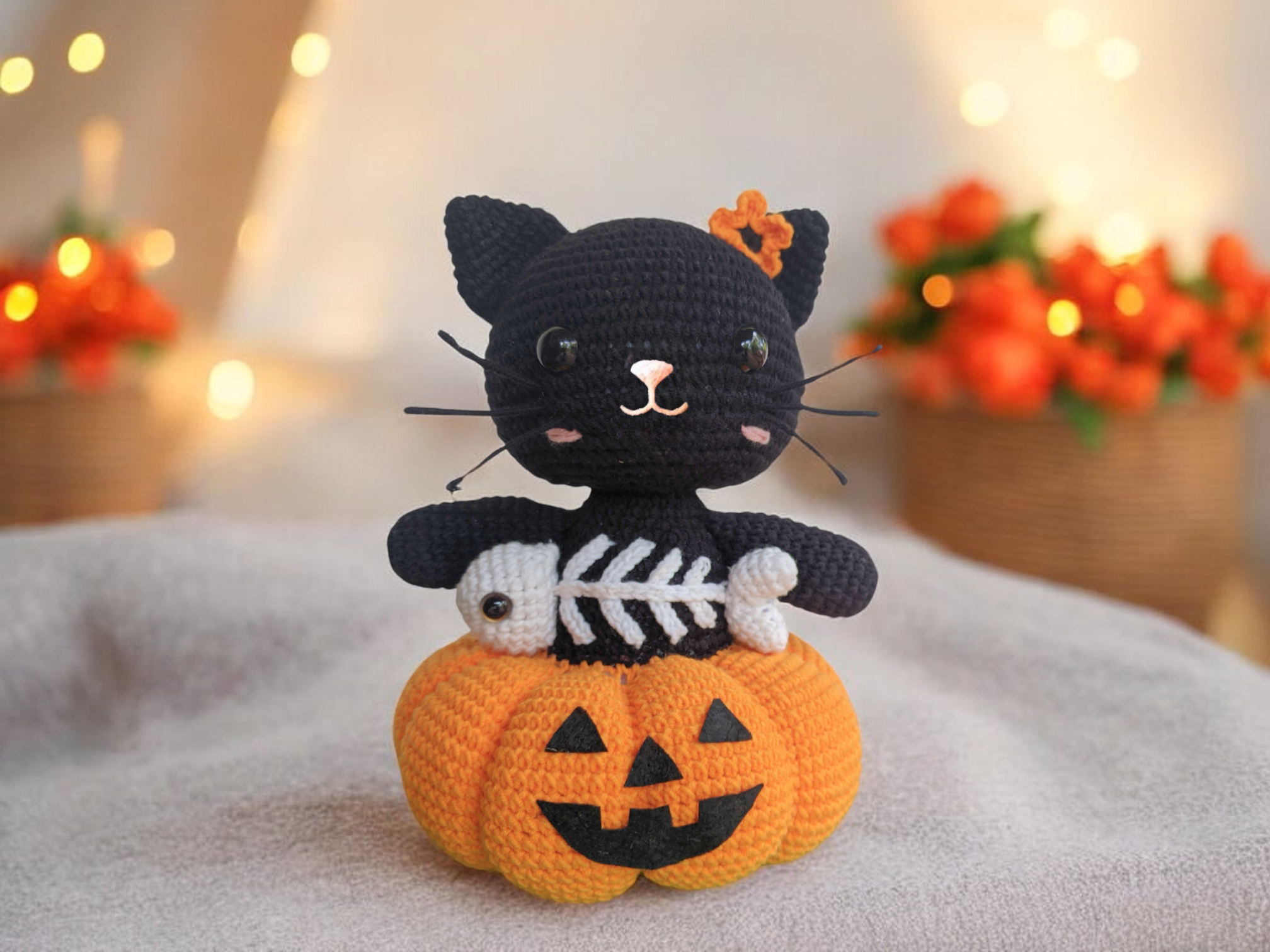 Crochet Halloween Kitty Amigurumi Pattern – Cute & Spooky Design