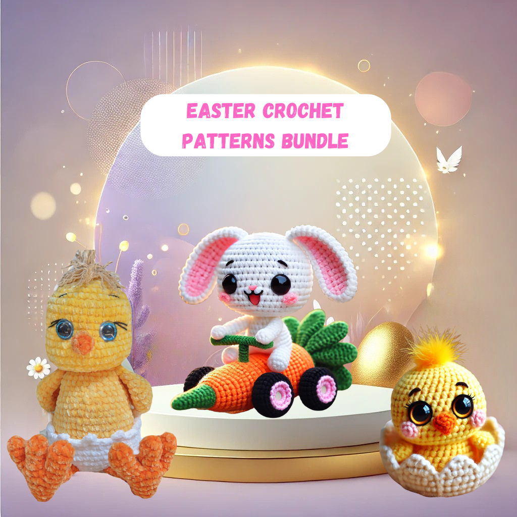 3 in 1 Easter Crochet Patterns Bundle + Gift