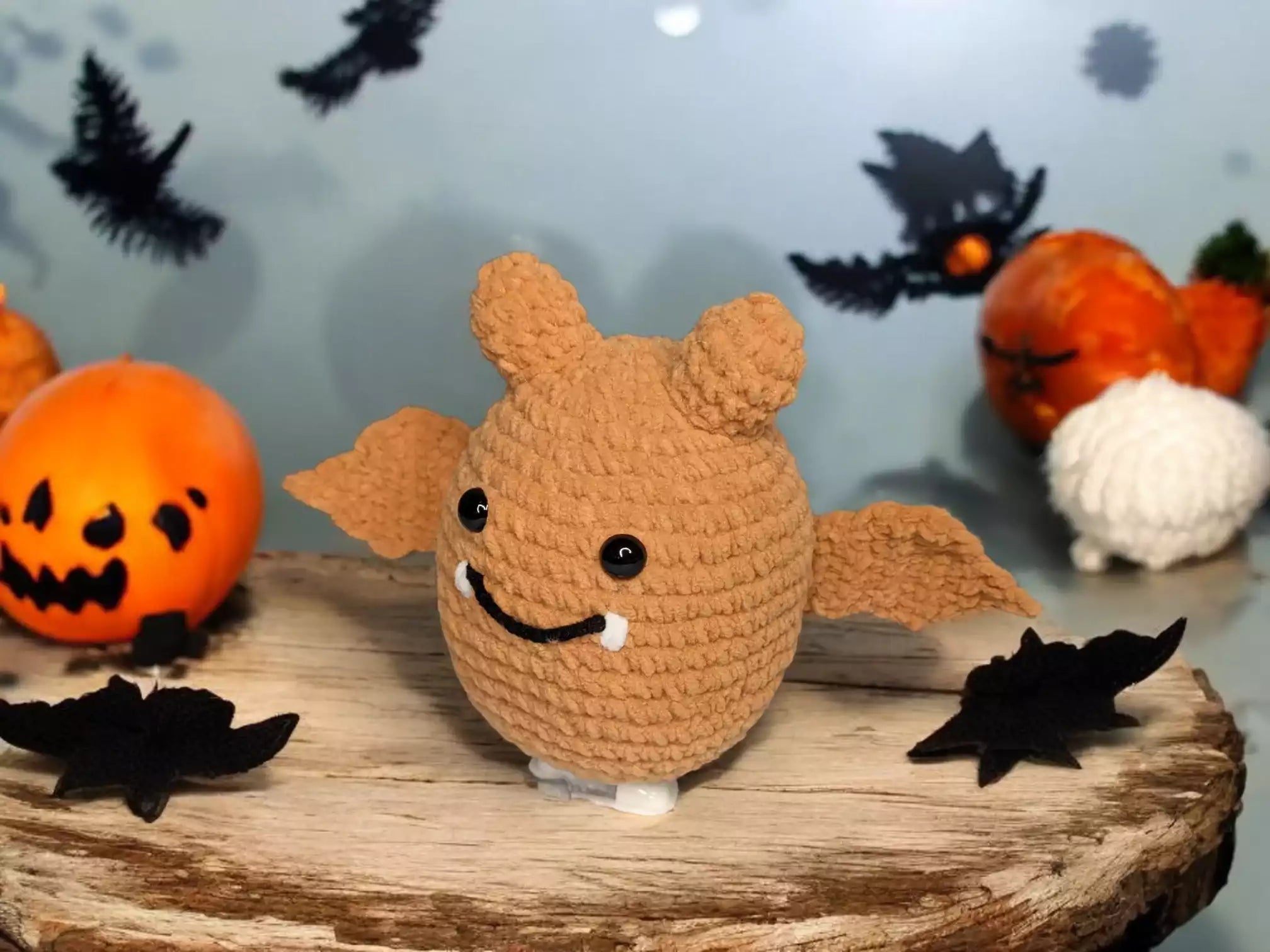 Crochet Walking Halloween Bat Pattern – Fun Amigurumi Toy Design