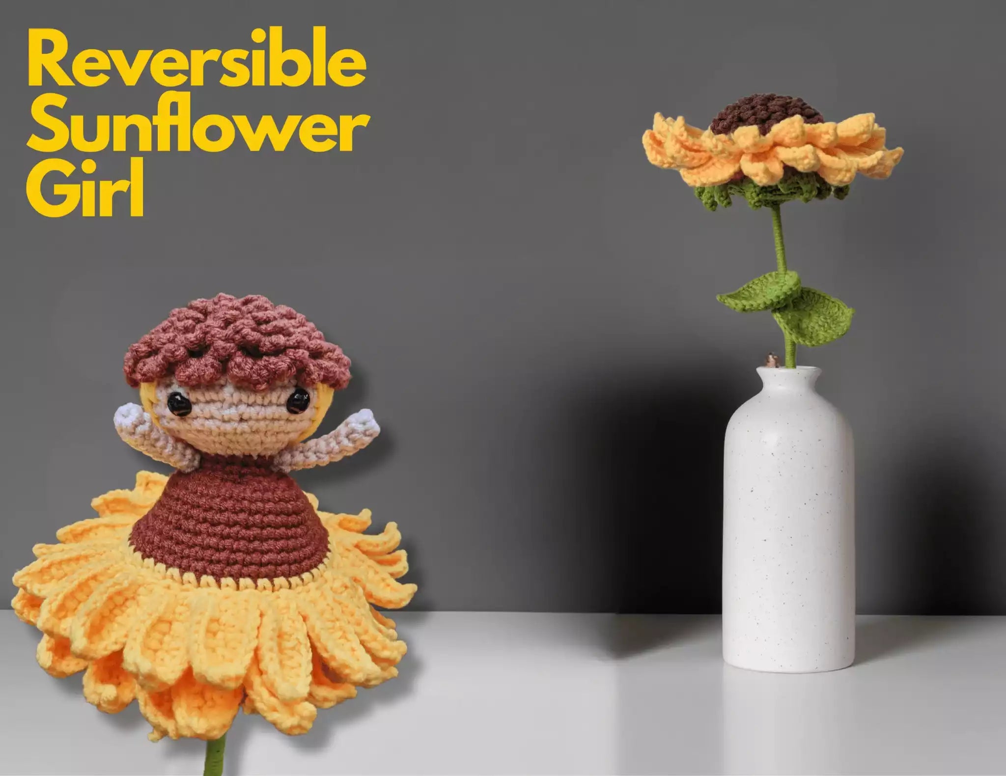 Crochet Sunflower Reversible Pattern - Versatile and Stylish Design