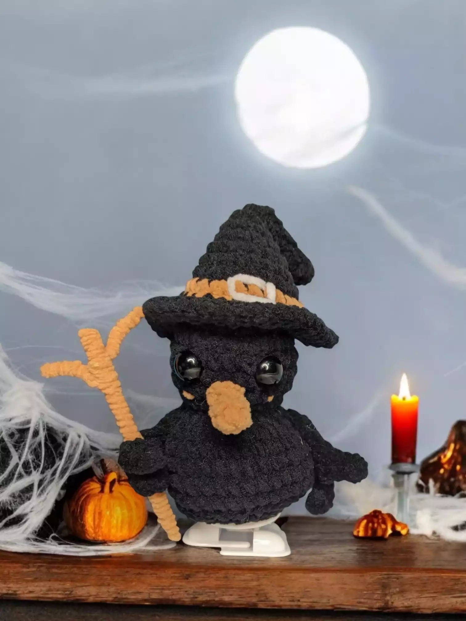 Crochet Walking Halloween Owl Wizard Pattern – Magical Amigurumi Toy