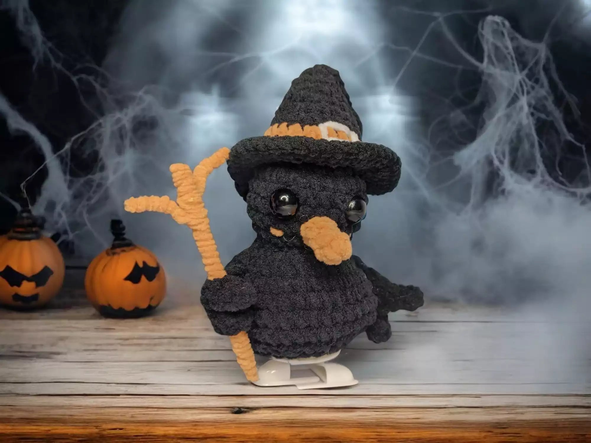 Crochet Walking Halloween Owl Wizard Pattern – Magical Amigurumi Toy