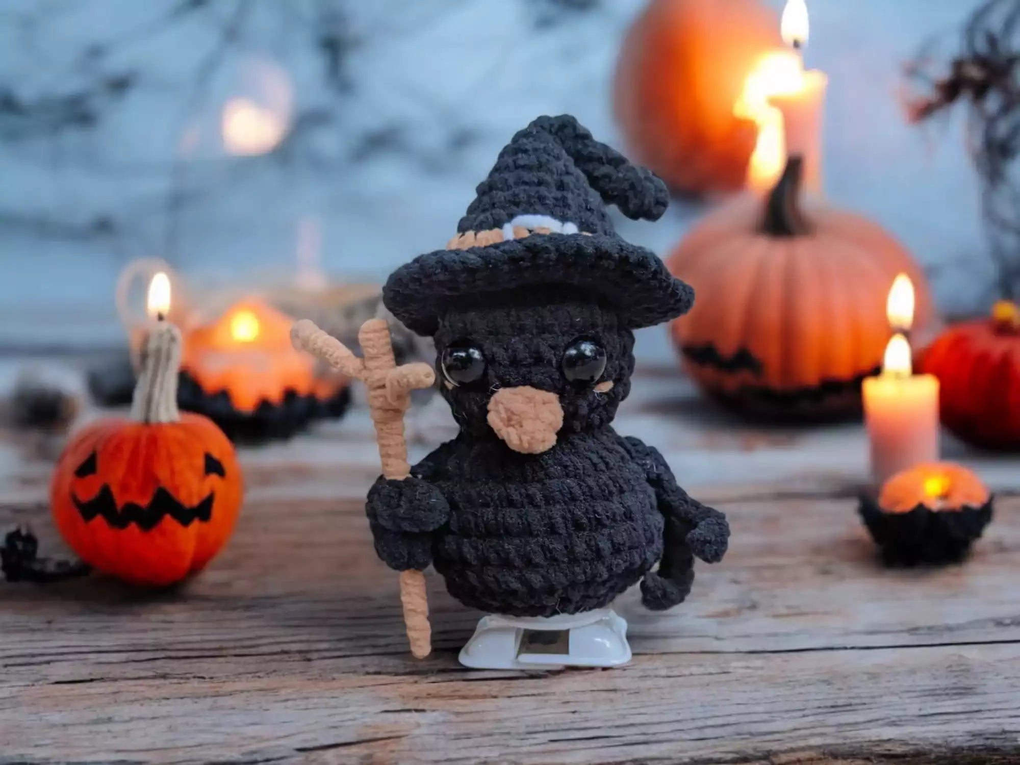 Crochet Walking Halloween Owl Wizard Pattern – Magical Amigurumi Toy