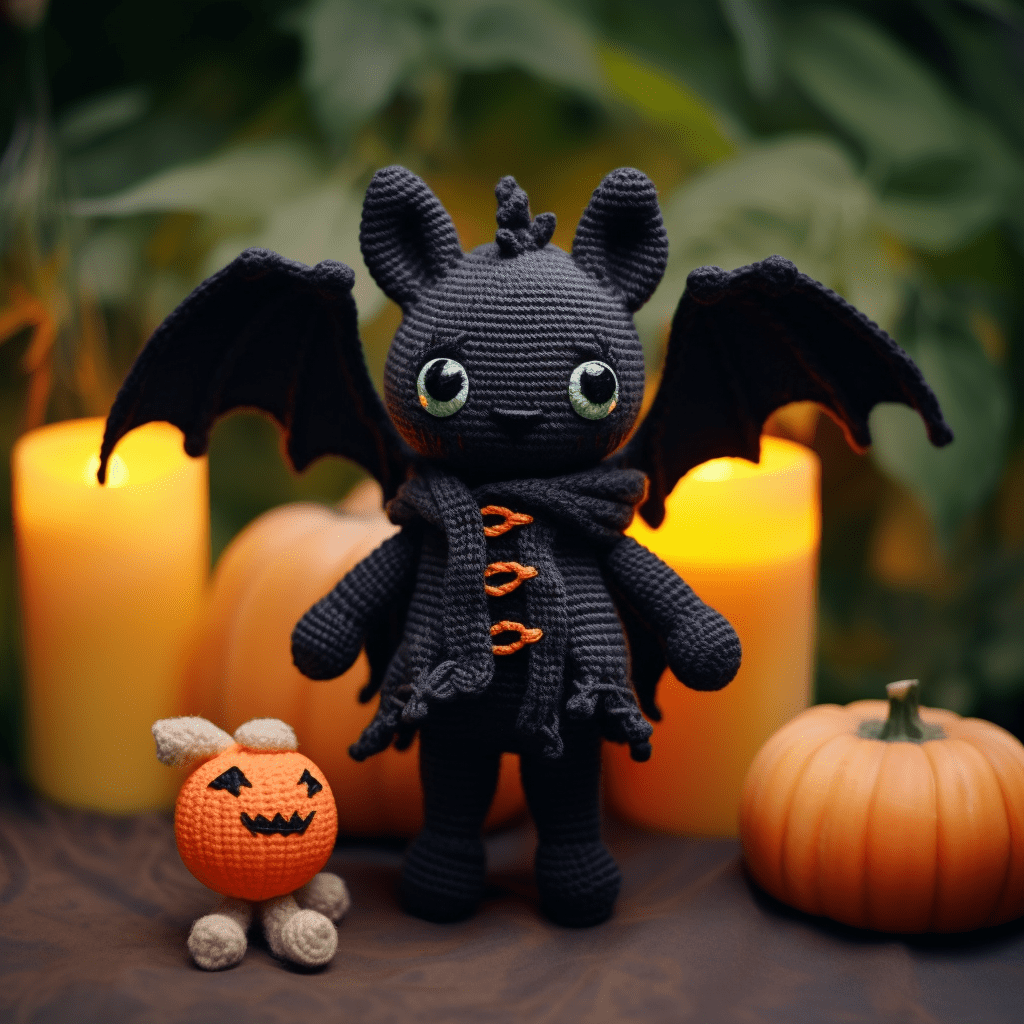 Halloween Black Dragon & Pumpkin Crochet Pattern