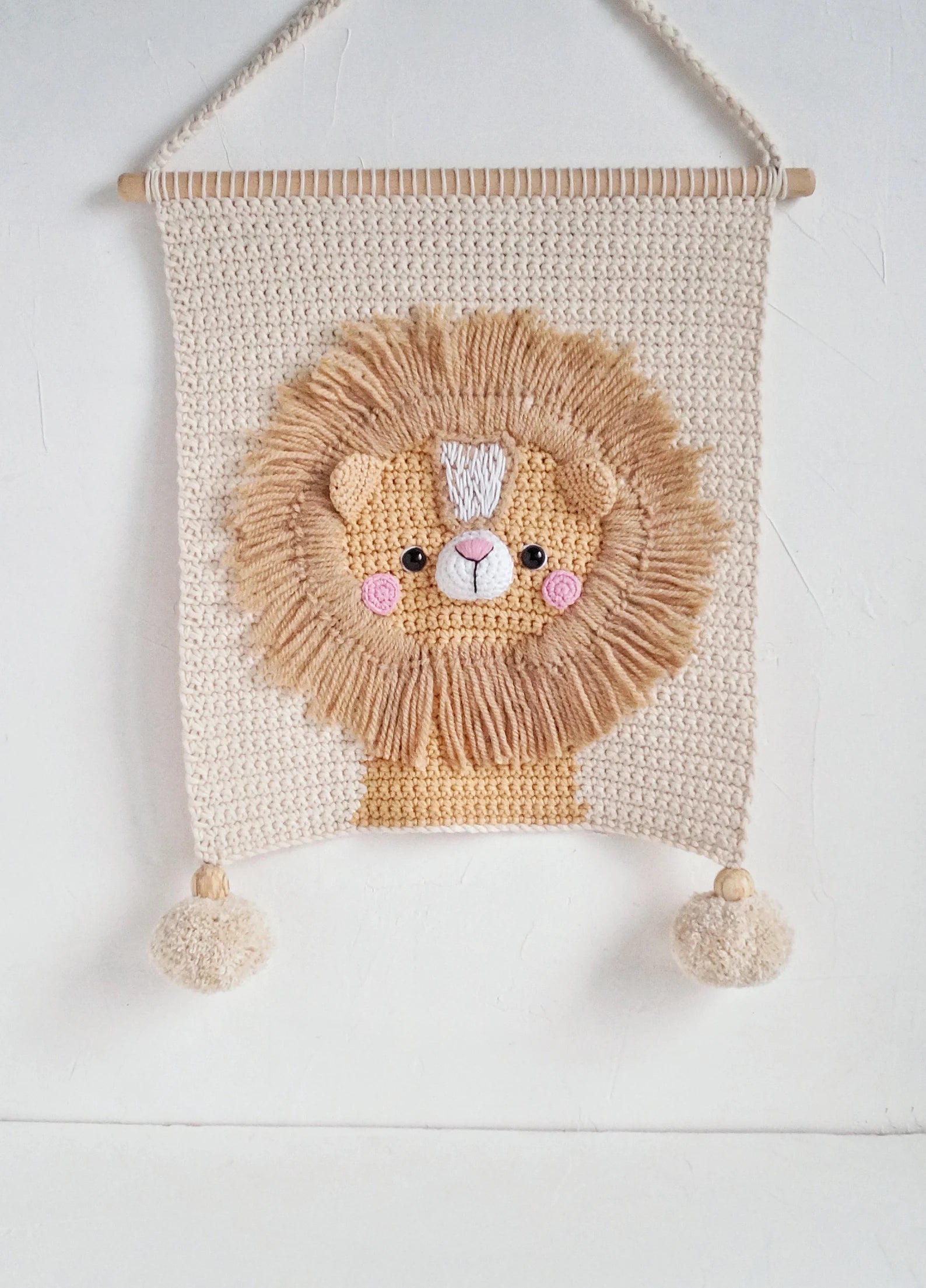 Crochet Safari Wall Hangings Pattern - Cute and Playful Animal Decor