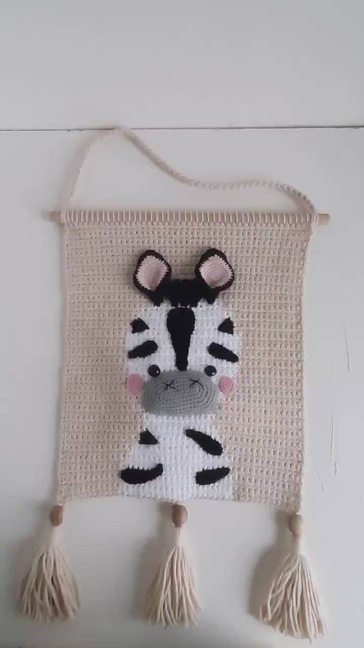 Crochet Safari Wall Hangings Pattern - Cute and Playful Animal Decor