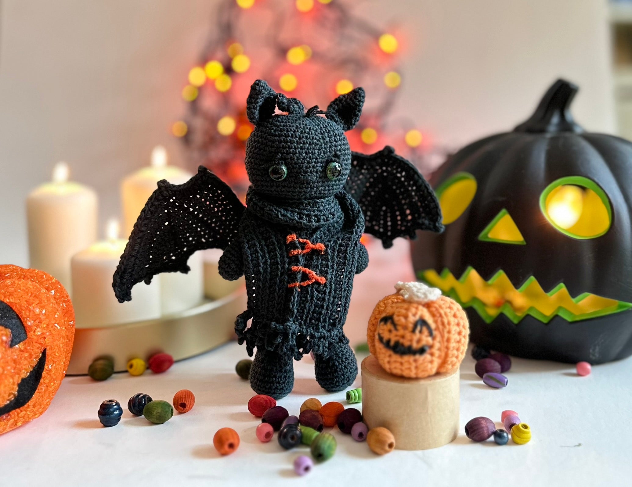 Halloween Black Dragon & Pumpkin Crochet Pattern