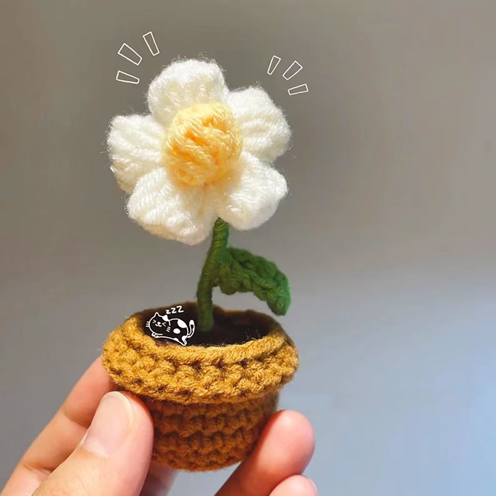 crocheted potted plants